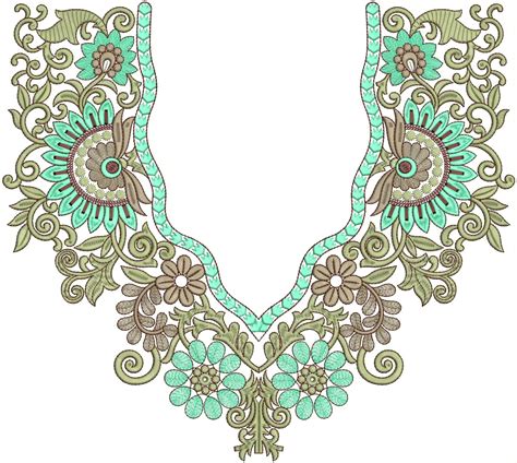 Embdesigntube Hot Collection Of Neck Embroidery Design