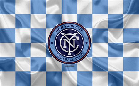 New York City Fc 4k Logo Creative Art Blue And White Checkered Flag