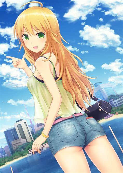 wallpaper anime girls the email protected hoshii miki long hair blonde green eyes ass