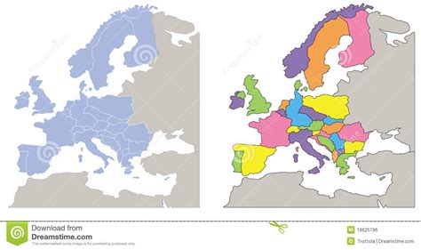 Europa ist der zweite kleinste kontinent der welt durch be. Europa-Karte vektor abbildung. Illustration von graphisch - 18625796