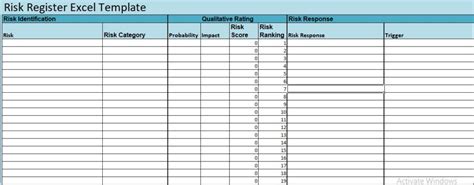 Risk Register Template Excel Blake Bowen