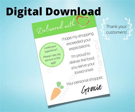Printable Thank You Cards Thank You Stickers Instacart Delivery