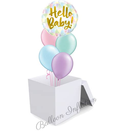 Hello Baby Pastel Balloon Bouquet In A Box