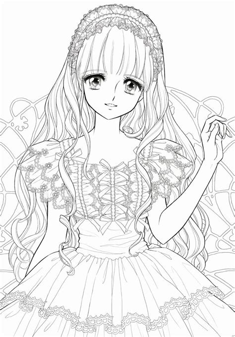 Anime Coloring Page Kawaii Beautiful Cute Anime Coloring Pages Lovely