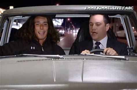 here s kai the hatchet wielding hitchhiker on jimmy kimmel live video