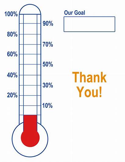 Thermometer Goal Fundraising Blank Template Printable Clipart