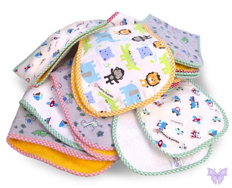 Assorted Baby Burping Cloths Pack Of 5 Hunny Bunnies