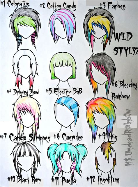 pin by amon 17 on croquis scene hair wild style emo hair