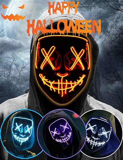Buy Halloween Led Light Up Purge Y El Wire Light Up Cosplay Led