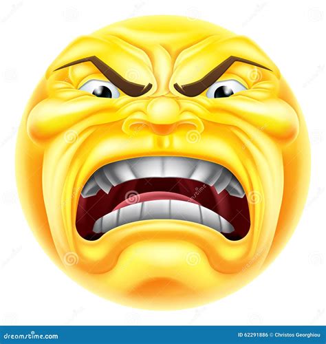 Angry Emoji Emoticon Stock Vector Image Of Emotion Head 62291886
