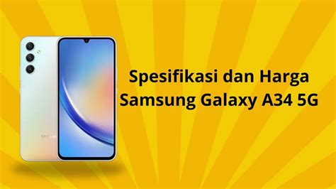 Spesifikasi Dan Harga Samsung Galaxy A34 5g Indonesia Youtube