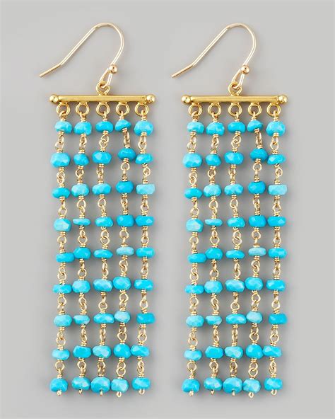 Dina Mackney Turquoise Chandelier Earrings Bead Jewellery Chandelier