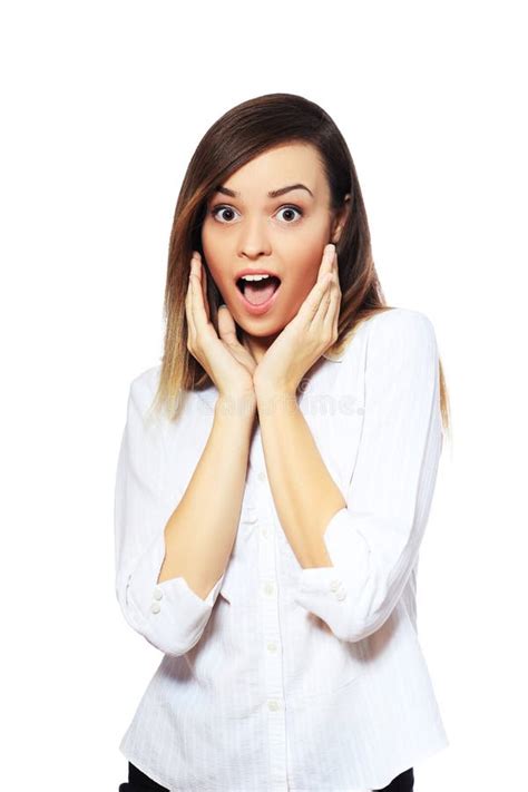 Surprised Excited Woman Stock Image Image Of Excited 82369021