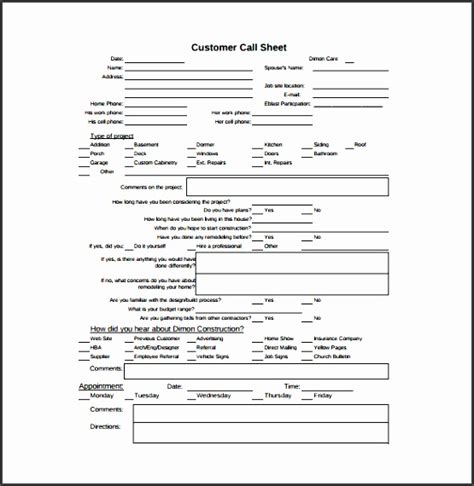 customer  sheet template sampletemplatess