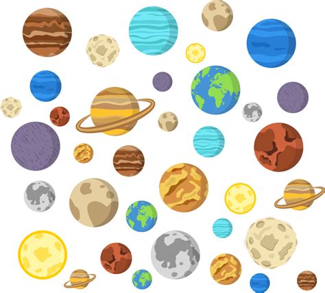Colour Dot Planets Space Sticker TenStickers