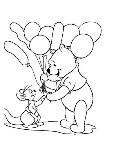 Roo Pooh Balloons Disney Coloring Pages Coloring Pages Coloring For