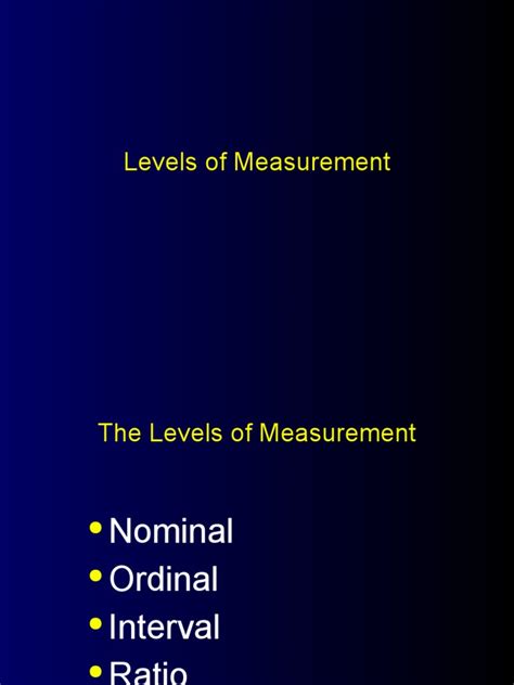 Levels Of Measurement Pdf Level Of Measurement Measurement