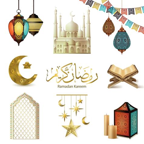 Ramadan Kareem Ensemble Réaliste Illustration Vectorielle 2394829 Art