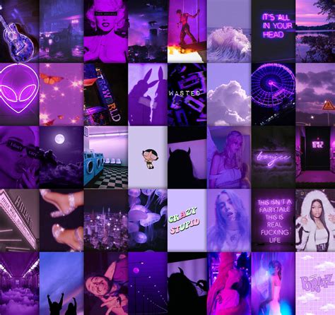 Photo Wall Collage Kit Purple Wall Collage Kit Boujee Purple Wall