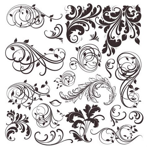 Vintage Floral Elements Vector Set Free Vector Graphics All Free