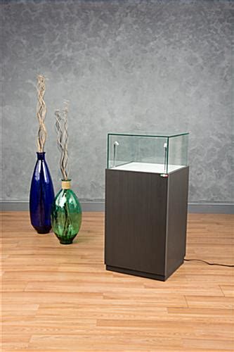 pedestal display case 2 tilting led lights and slide out exhibit