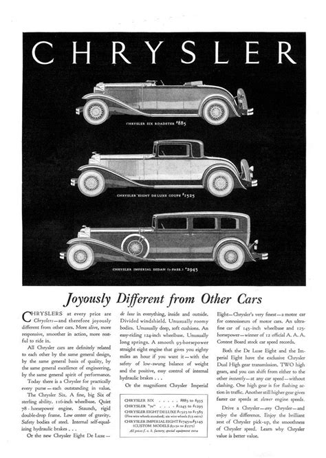 1931 Chrysler Ad 21 Chrysler Chrysler Imperial Car Ads