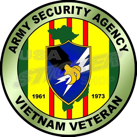 Us Army Security Agency Vietnam Veteran Sticker Round Item Ar