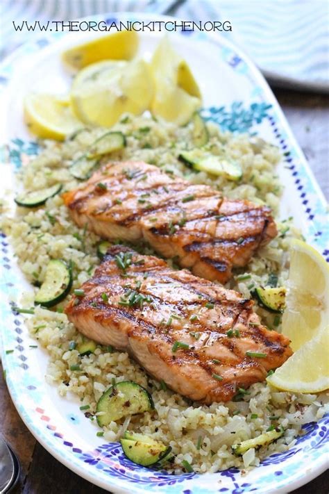 Grilled Salmon With Cauliflower Rice Recipe With Images Salmon
