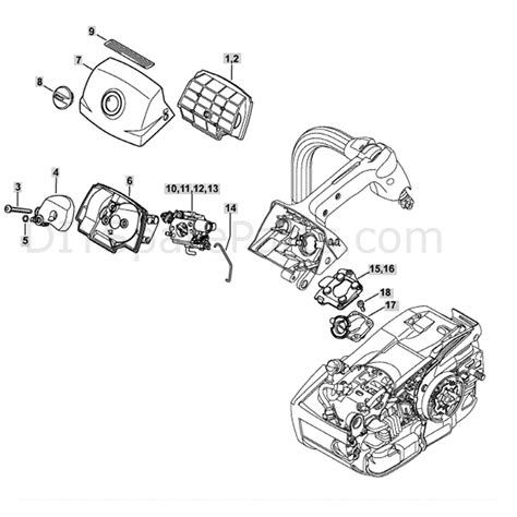 Stihl Ms 201 T Chainsaw Ms201 T Parts Diagram Air Filter And Cover