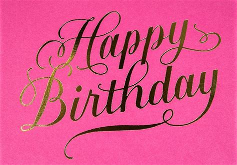 Happy Birthday Hot Pink Gold Elegant Happy Birthday Greetings