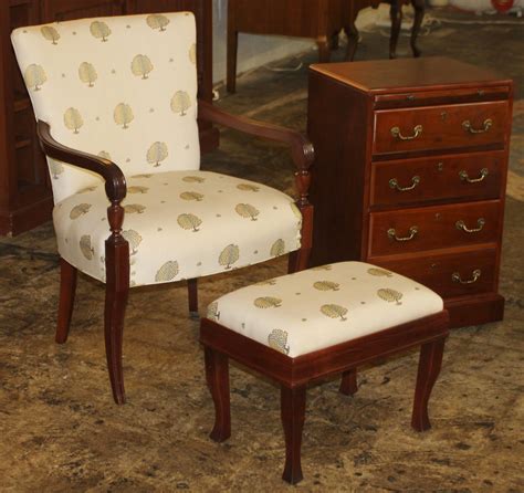 Sold & shipped by unbeatablesale. Cream Tree Pattern Armchair with Ottoman | Armchair with ...