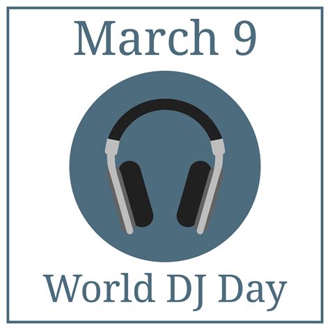World DJ Day. March 9. March Holiday Calendar. Headphone icon. Vector