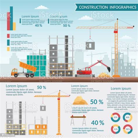 Concept Of Process Construction Building A House Vector Isolated