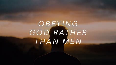 Obeying God Rather Than Men Pastor Keith Harrison Sunday Pm 426