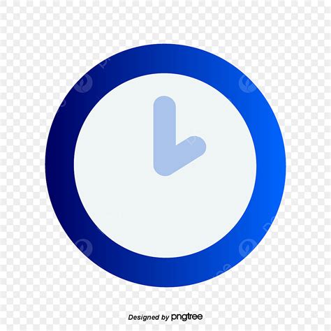 Round Clock Clipart Vector Blue Geometric Round Clock Hands Blue