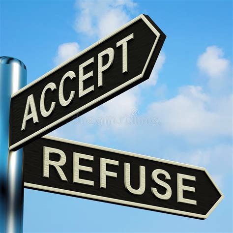 Approve Reject Signpost Showing Decision To Accept Or Decline Stock