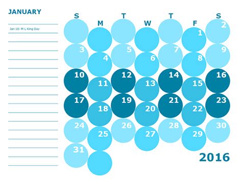 2016 Monthly Calendar Template 16 Free Printable Templates