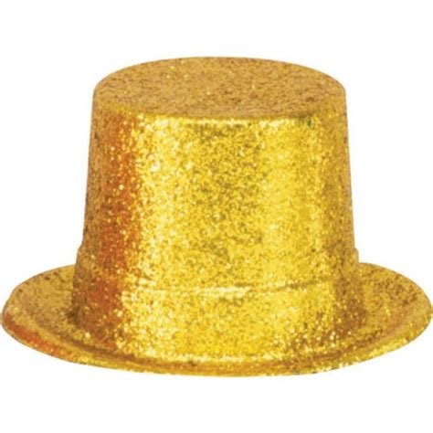 Glitter Gold Top Hat Is Made Of Plastic And Features A Coat Of Dazzling