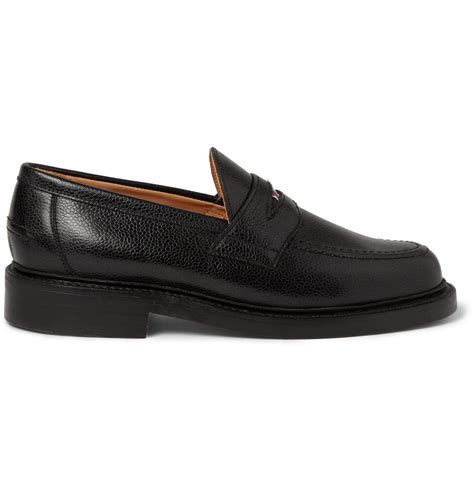 Lyst Thom Browne Pebbled Leather Penny Loafers In Black For Men