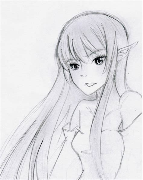 Elven Girl Sketch By Melody In The Air On Deviantart