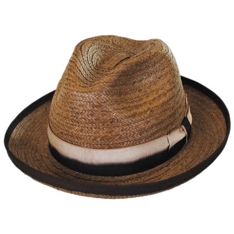 Brooklyn Hat Co Coconut Grove Raffia Straw Fedora Hat Straw Fedoras
