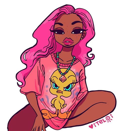Pin By Shonny On Pink Art Black Girl Cartoon Black Girl Art Girls