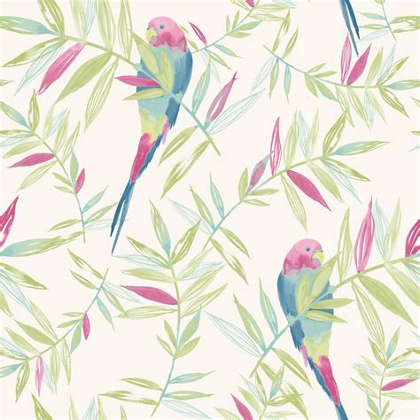 Free Download Bird Pattern Tropical Leaf Leaves Painted