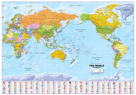 Political World Wall Map Large Pacific Centered Wall Map Global Porn Sex Picture