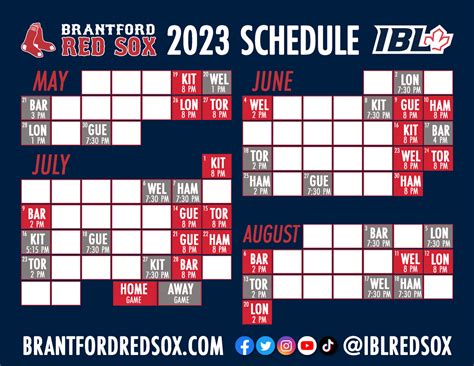 Printable Schedule Brantford Red Sox