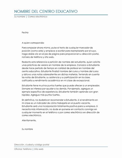 50 Carta De Recomendacion Para Universidad Ufreeonline Template