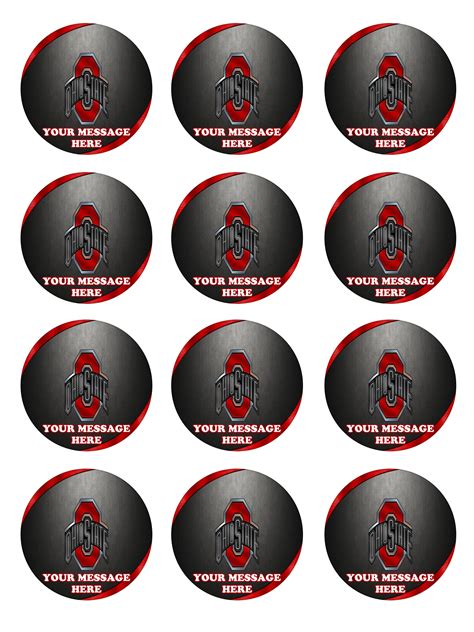 Ohio State Buckeyes Edible Cupcake Toppers 12 Images Cake Image Icing