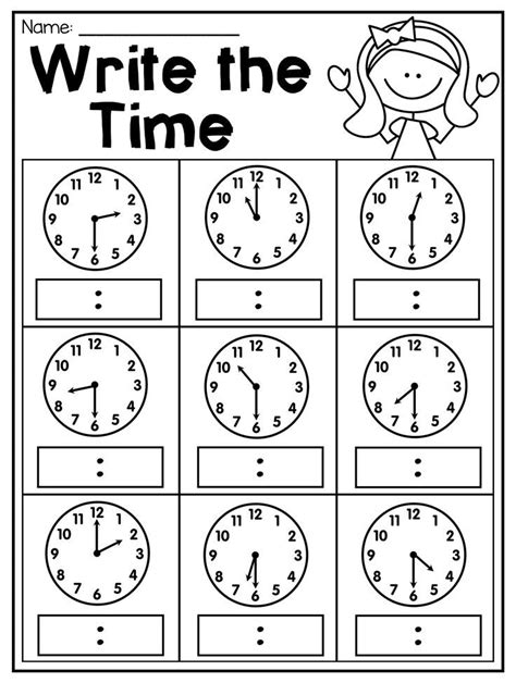 First Grade Clock Worksheets