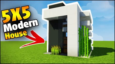 Minecraft 5x5 Modern Starter House Tutorial How To Build A House In