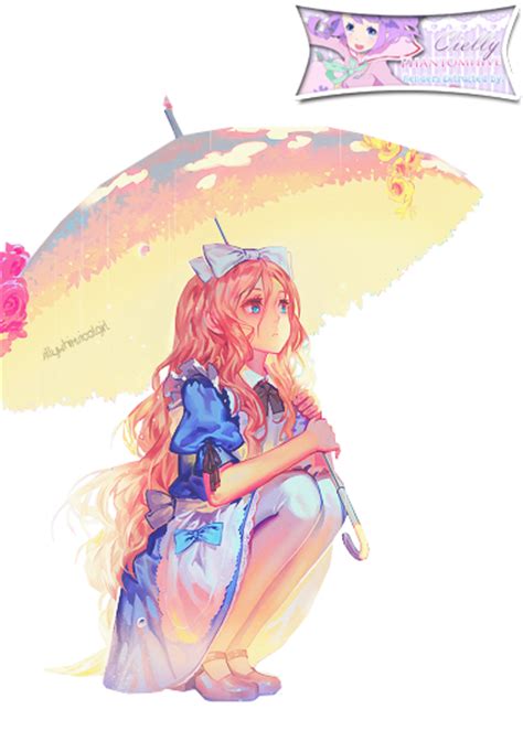 Anime Girl With Umbrella Extracted Bycielly By